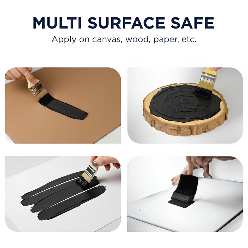 BLUEBIRD Studio Acrylic Gesso - Liquid Gesso Primer for Arylic Painting, Surface Prep Medium (Black, 16.9 Fl Oz) - Image 5